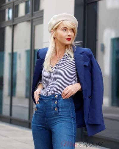 Pariser chic mit weiter Jeans