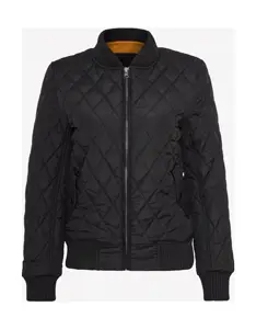 Black quilted bomber jacket